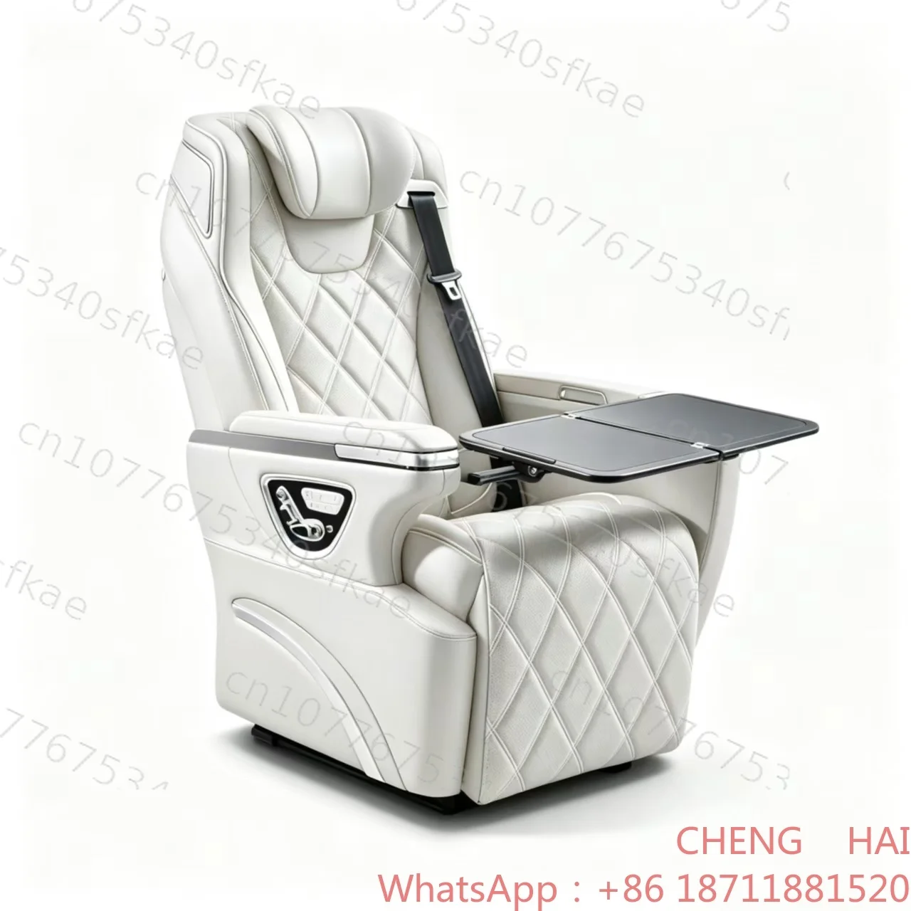 Customized CHENG HAI VIPCarCaptainSeatWhiteNappaLeatherFoldingDeskElectricAdjustForMPVBusinessVanRefitting
