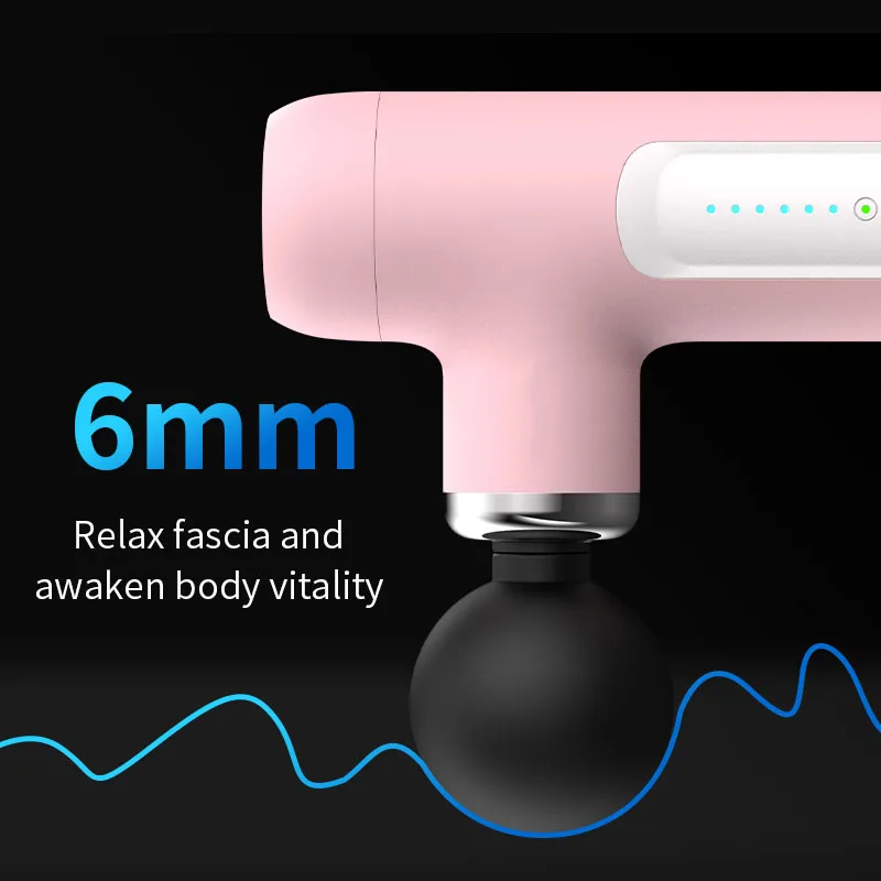Massage Gun Portable Deep Tissue Muscle Massager 6 Speed Vibration 4 Massage Heads Small Body Back Relaxer for Fitness Work Family Travel