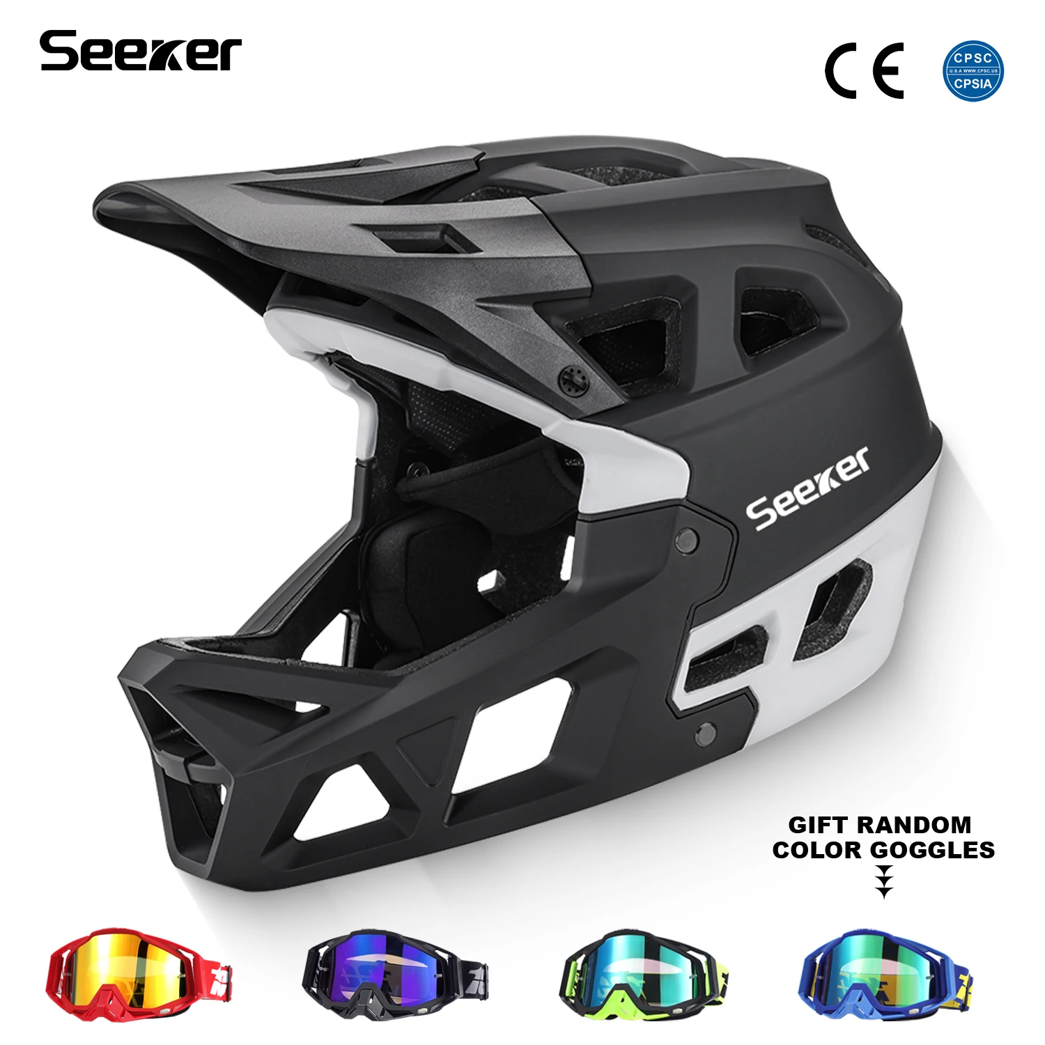 

Шлем для горного велосипеда SEEKER, для даунхилла, с полной защитой лица, высокопрочный, ударопрочный, вентилируемый, для езды по бездорожью.