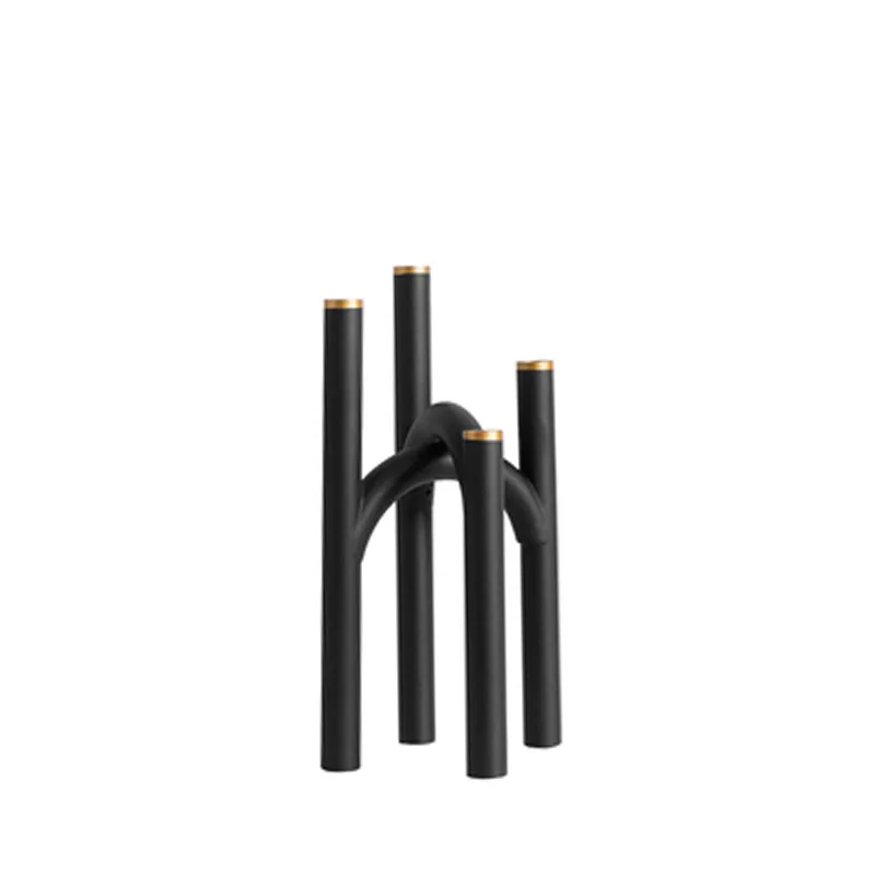 

Modern light luxury black metal candle candle holder ornament, model room sales office bedroom living room