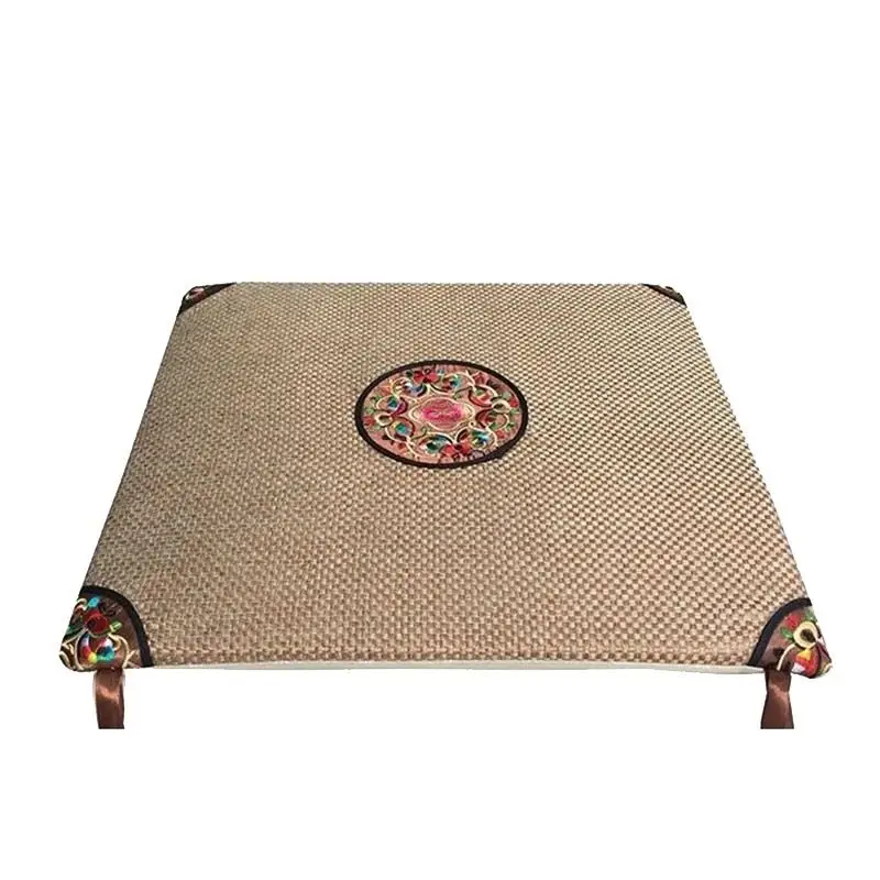 

Anti-Slip Linen Sofa Cuion Traditional Chinese Sle Redwood Tea Chair Stool Office Chair Pad Comfortable Soft Home Decor
