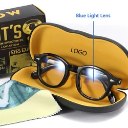 Johnny Depp Anti Blue Light Glasses Man Lemtosh Eyeglasses Woman Luxury Brand Vintage Acetate Frame Computer Phone Goggles