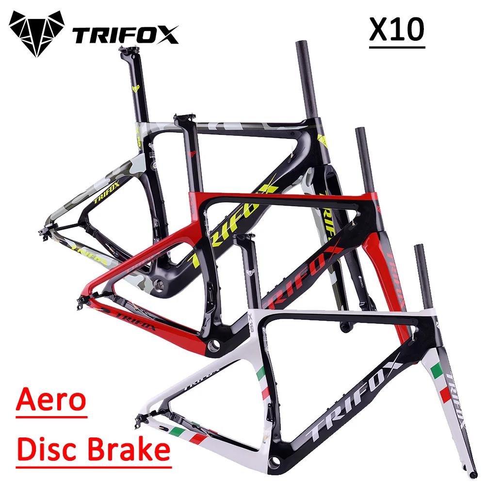 TRIFOX  Aero Bike Frame Disc Brake Thru Axle Speed Full Carbon Fiber Road Bicycle Frameset X10