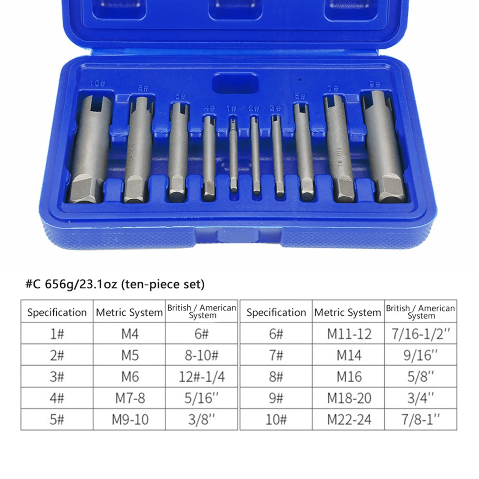 High Speed Steel Broken Head Taps Remover Stripped Screw Tap Extractor Set Tools