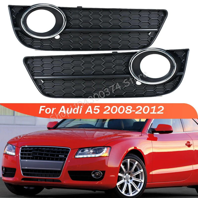 

For Audi A5 2008-2024 Car Accessories Honeycomb Fog Lamp Bezel Fogs Light Cover Grille 8T0807681 8T0807682