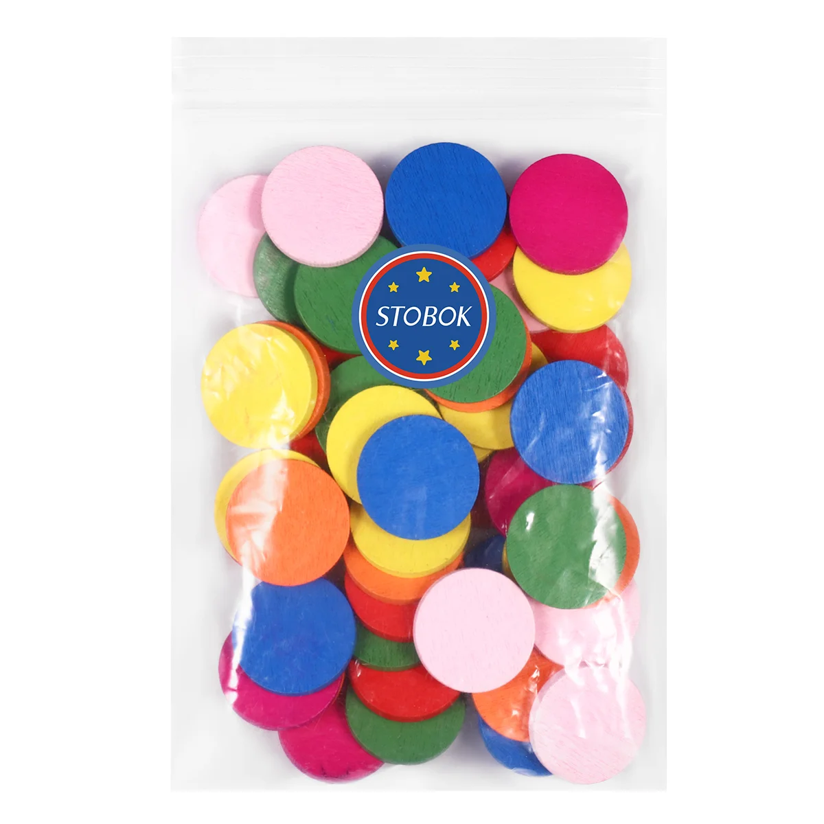 Party Favors for Kids Toys Colorful Wood Disc Decorate Sensory Bin Fillers Wooden