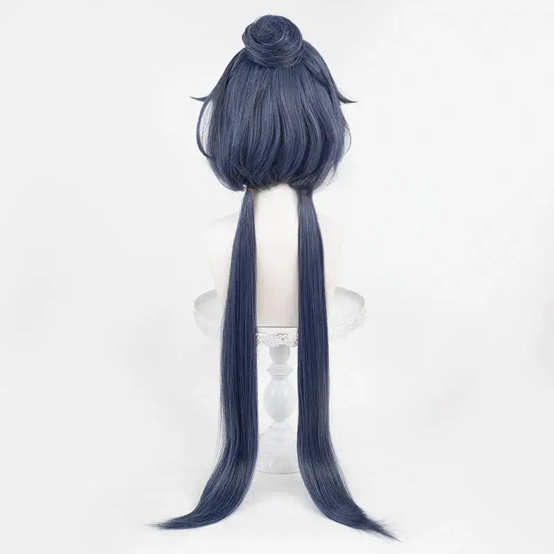 L-email wig Synthetic Hair Honkai Star Rail Yunli Cosplay Wig Top Tiger Mouth Clip Gray Blue Cosplay Wigs Heat Resistant Wig