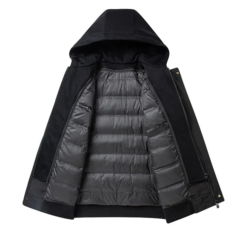 Short Down Jacket 2025 Designer Clothing Thickened Men's Warm Heating Filling Duck Luxury Tops