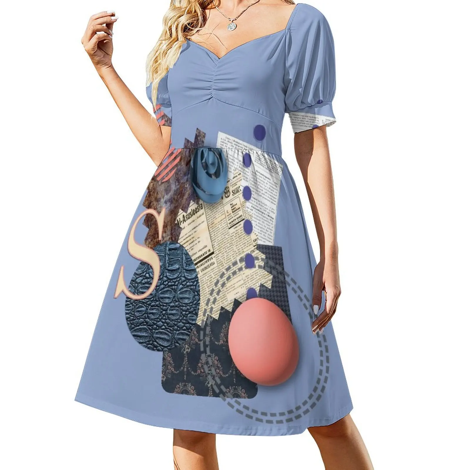 

Abstract Art Collage 8 Short-Sleeved Dress women's summer dress 2025 summer dresses womens 2025 dress dresses