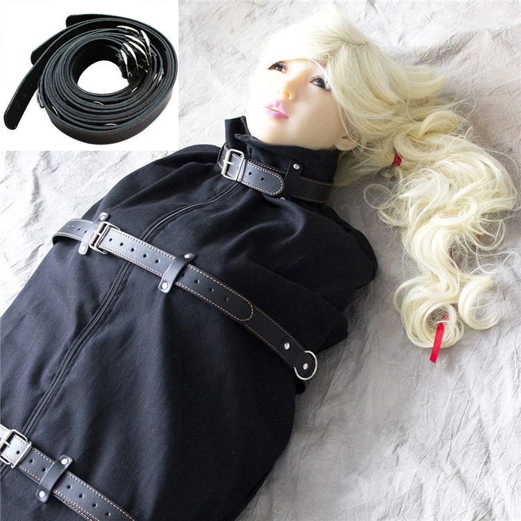 Full Body Harness Binder Binding Sleeping Bag Mummy Mermaid BDSM Bondage Sack PU Leather Bodysuit Straight Jacket Sex Toys Women