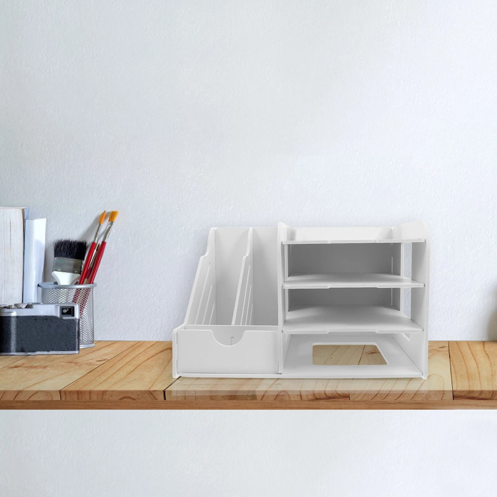 Multi Layer File Organizer Desk Storage Shelf For A4 Paper Pvc Desktop Organizer Stackable Document Holder Office Desk