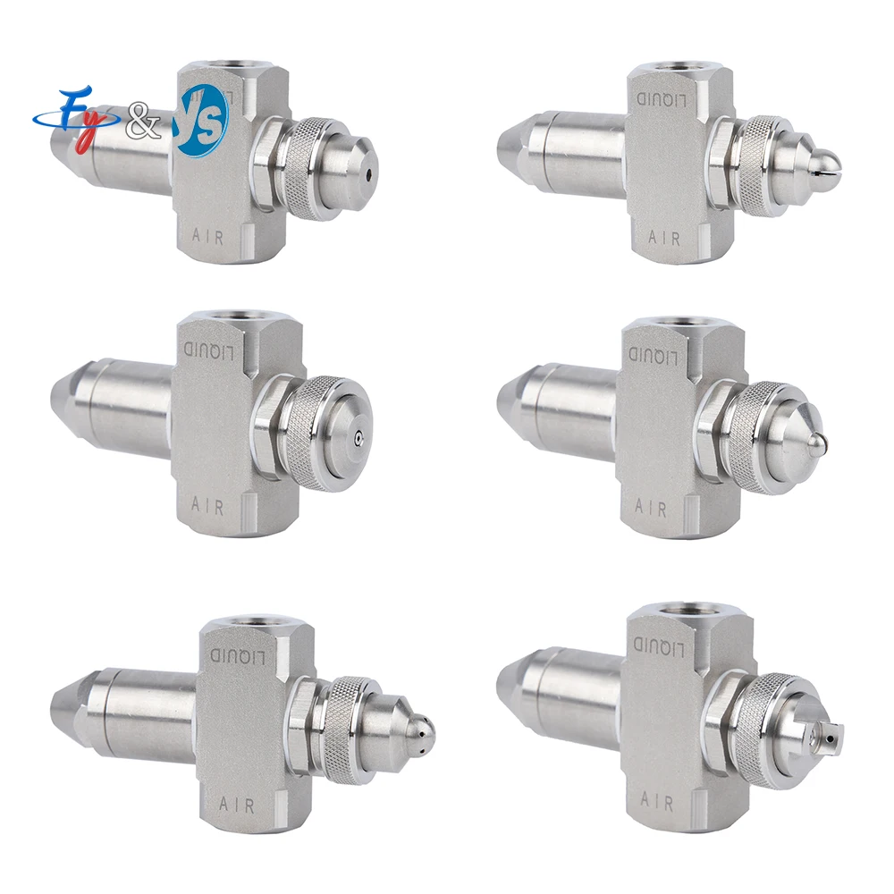 

YS Anti-drip Air Water Mixing Atomizing Nozzle, Adjustable Air Atomizer Nozzle, Stainless Steel Pneumatic Spray Jet