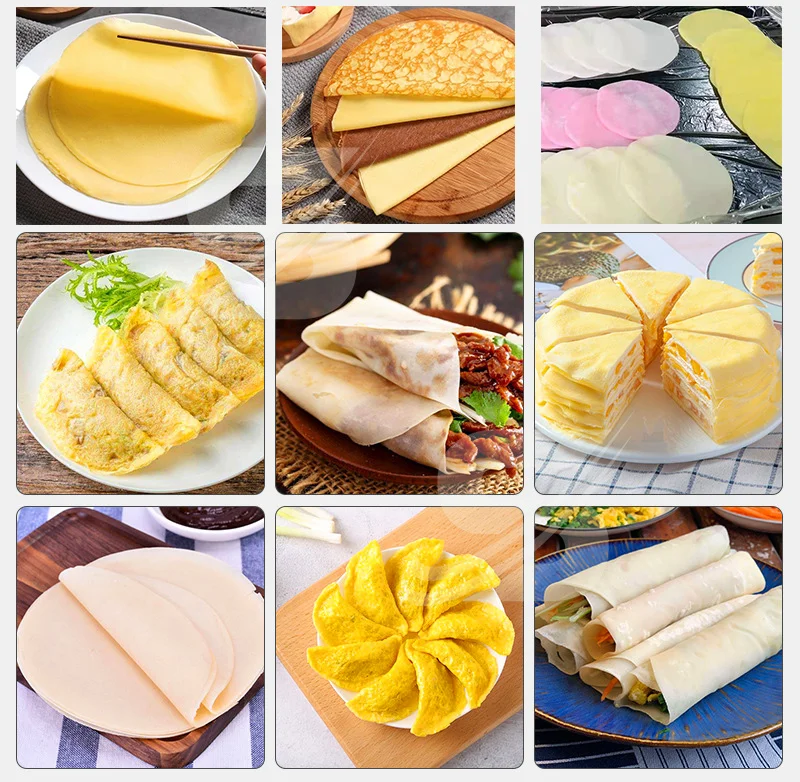 Automatische elektrische bladerdeeg- en crêpemachine Nieuwe staat Eierhuid Mille Crêpe Pannenkoekenwikkelmachine