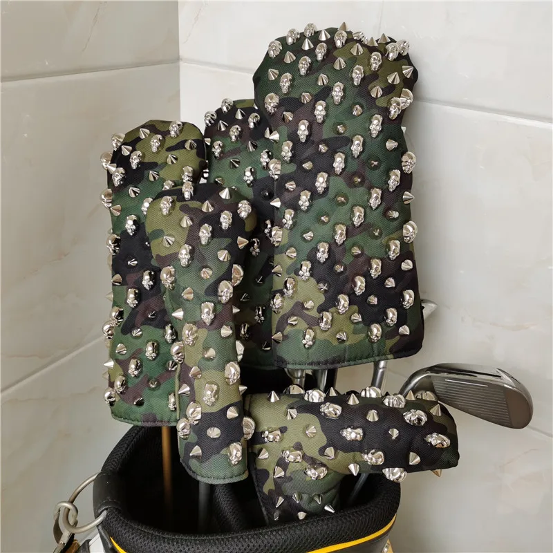 

Чехлы для головок клюшек для гольфа Rivets, камуфляжные, для драйверов, фервейных вудов, гибридов и паттеров, для мужчин и женщин