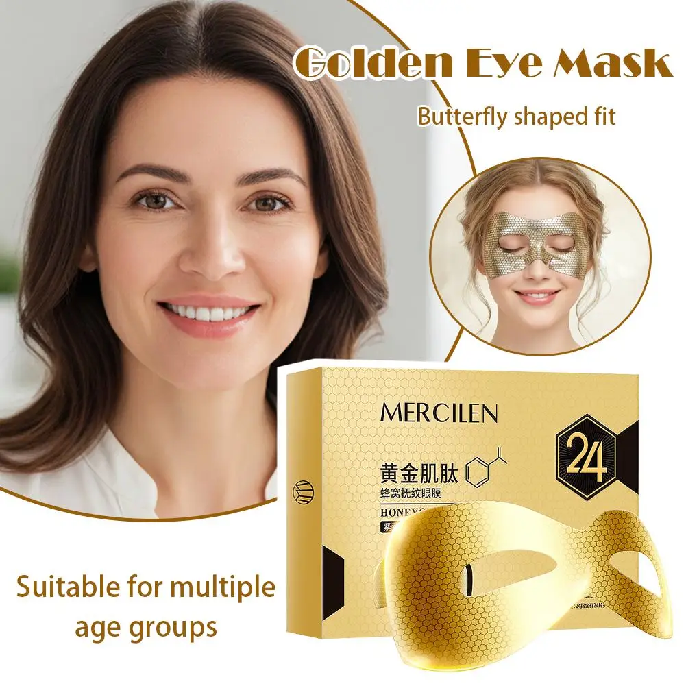 5PCS Peptide Golden Collagen Eye Mask Firming SmoothEye Care Butterfly Under Eye Patches for Dark Circles,Puffiness,Fine Lines