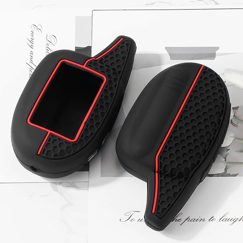 KEYYOU For Russian M7/M8/M9 Silicone Key Case For Scher-khan Magicar 7/8/9/10/11/12 101 LCD Two Way Car Alarm System LCD Cover