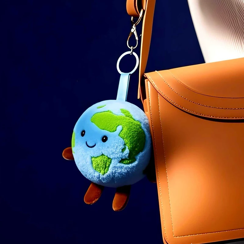 Hot Sale Cute Smile Earth Plush Toys Full Cotton Stuffed Cartoon Earth Pendants Funny Keychain Bags Decor Kawaii Car Interior