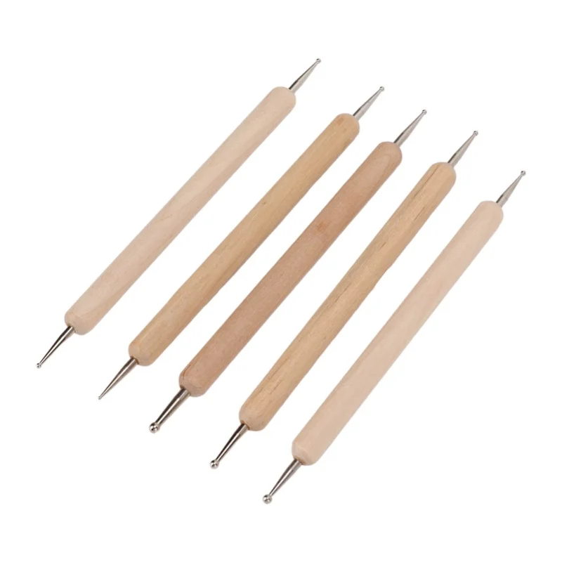 5 Pcs Double End Tracing Dotting Stylus Firm Grip DIY Engraving Stylus Set For Making Clay Pottery Sculpture