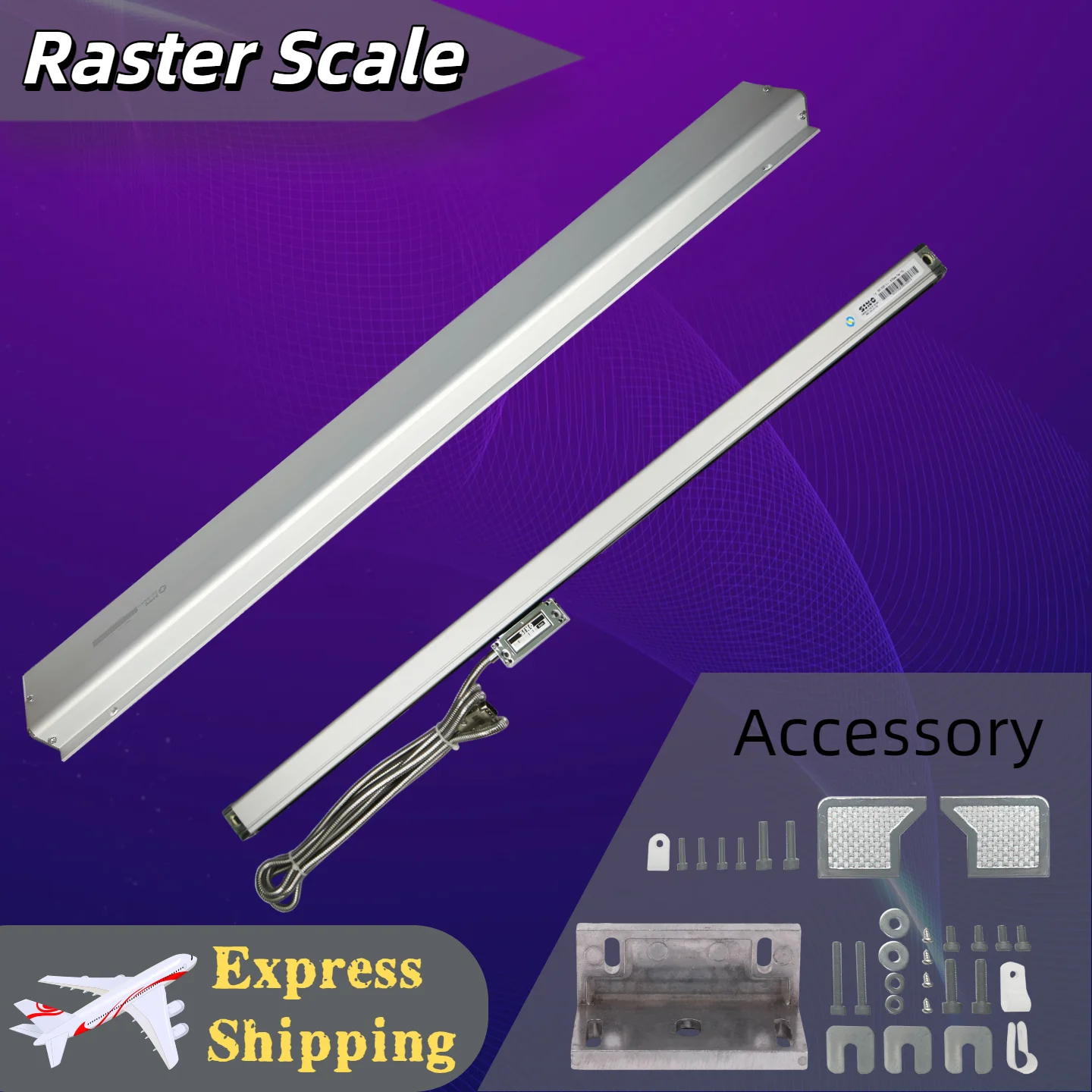 KA-300 Grating Ruler Sensor DRO 5um TTL Glass Linear Scale 120mm-520mm 220mm 370mm 420mm 470mm for Lathe Turning Milling Machine
