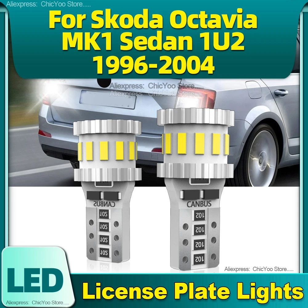 

2PCS W5W Car LED License Plate Light T10 Plug-N-Play For Skoda Octavia MK1 Sedan 1U2 1996 1997 1998 1999 2000 2001 2002 03-2004