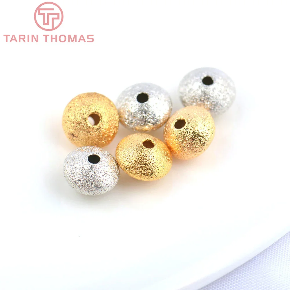 

(4975)20PCS 7x5MM 24K Gold Color Plated Brass Matte Round Beads Spacer Beads High Quality Diy Jewelry Accessories Wholesale