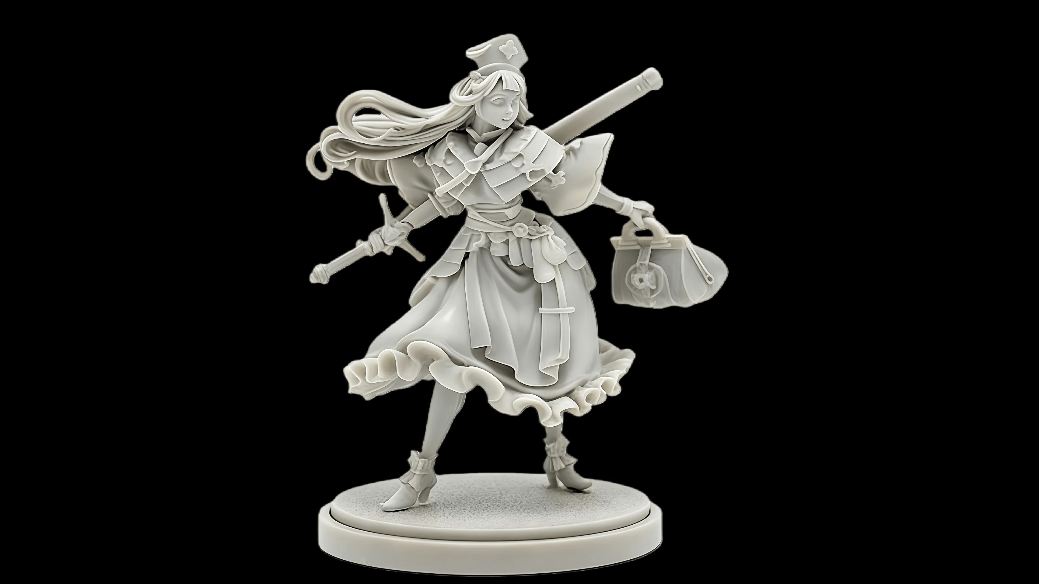 

40mm Die-casting Resin Model Assembly Kit, GK， Standing Female Warrior, Unpainted, Needs To Be Assembled