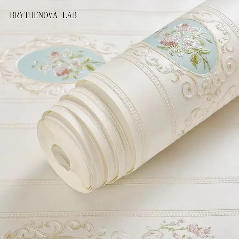 3 Meter European Style Floral Three-dimensional Wallpapers Waterproof Self-adhesive Wallpaperss Living Room and Wallpape Bedroom