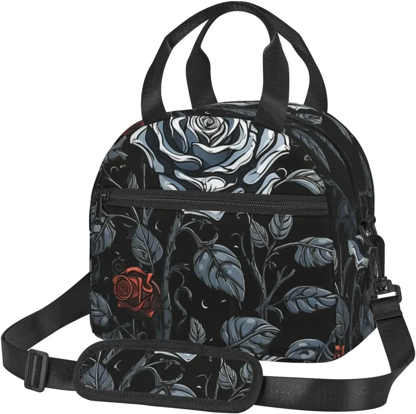 

Lunch Bag Women Large Rose gothic Printed Insulated Lunch Bag Portable Cooler Lunch Box for Work Picnic Travel