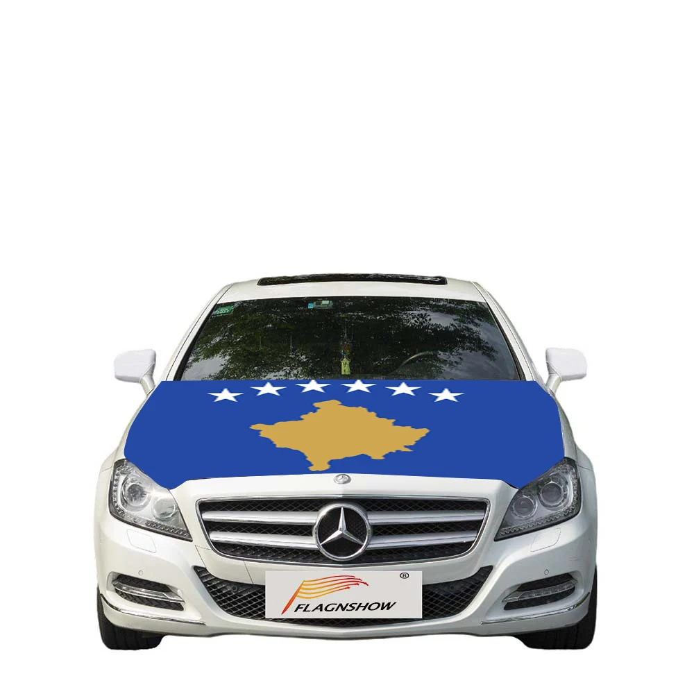 Flagnshow Free Size stretch fabric Kosovo Flag car cover