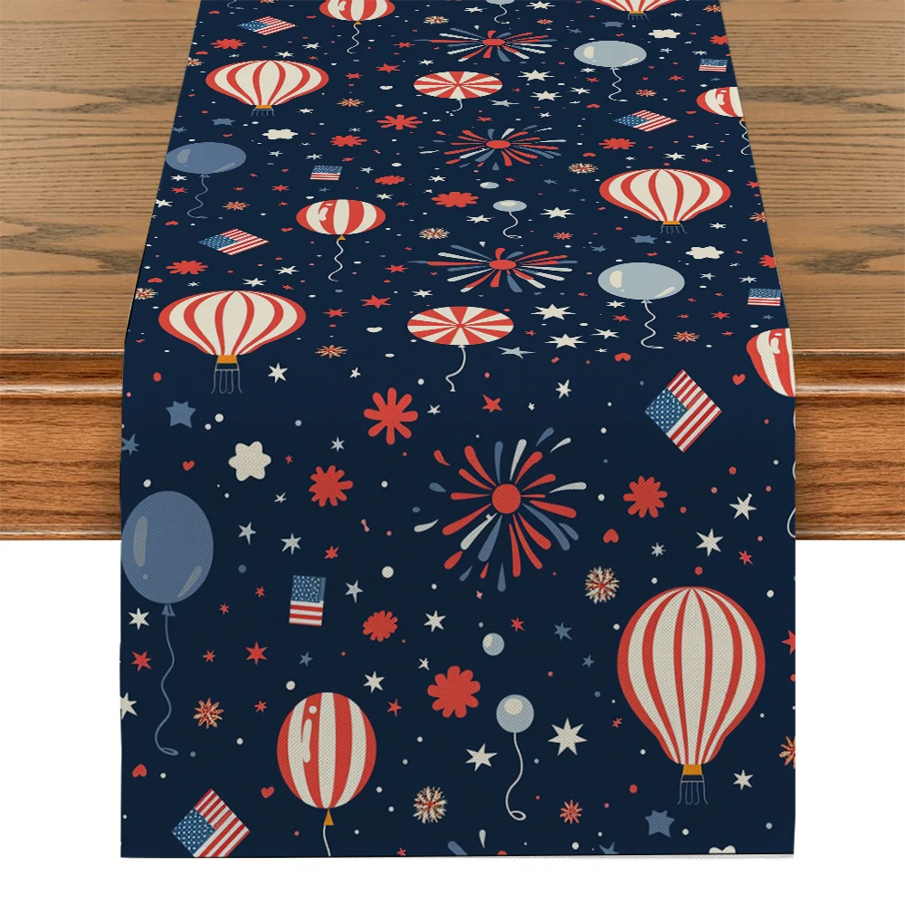 

Fireworks Dining Table Runner for Decoration for Dining Room Independence Day Elegant Table Runners Accessories & Decor Party