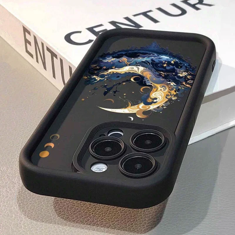 Luxury Moon Print Shockproof Thickened Phone Case For Xiaomi Mi 11 Lite 5G 14 13T 13 12T 12 Poco M6 X6 X5 X3 F5 F6 Pro Cover