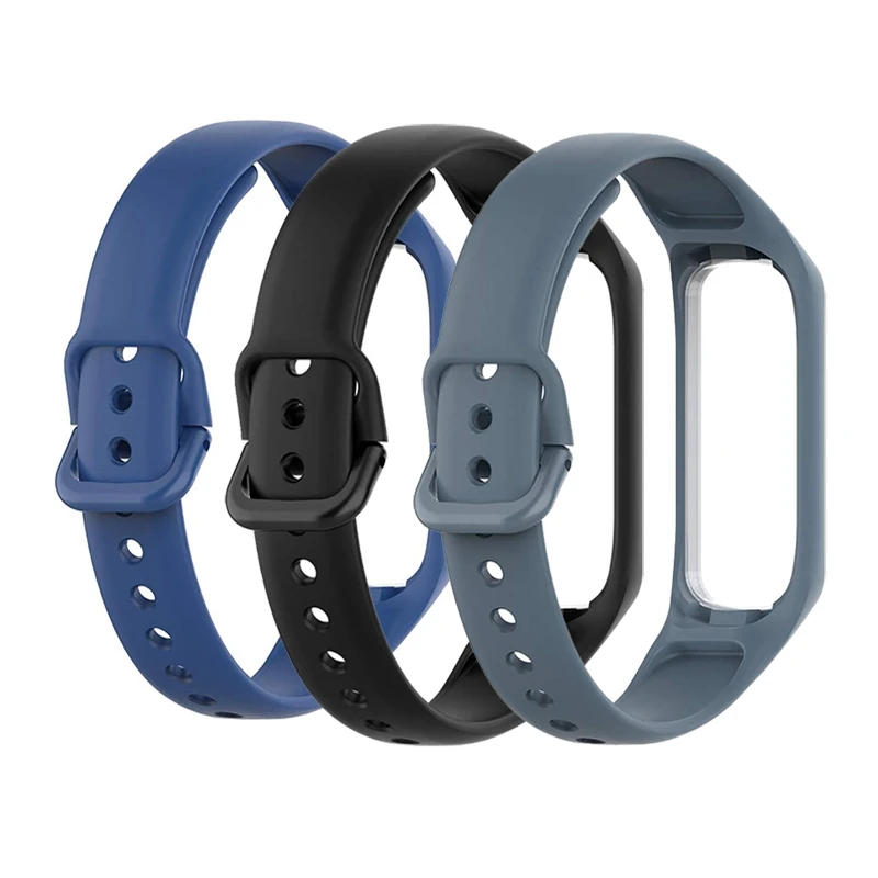 3 Pack Soft Silicone Waterproof Bracelet Accessories Sport Strap Replacement Wristbands for Samsung Galaxy Fit 2 SM-R220