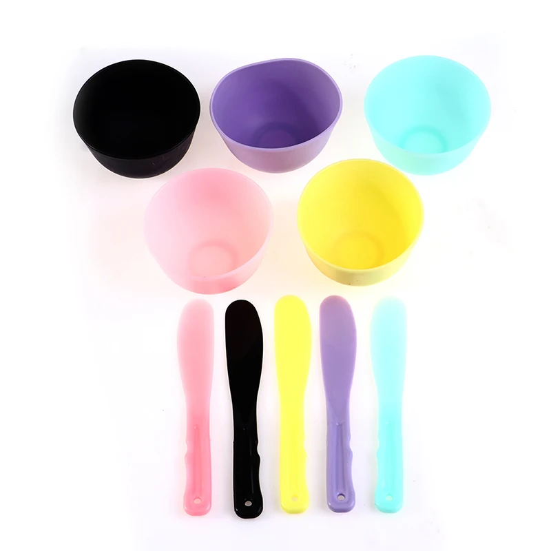 Colorful silicone mask bowl stick essential oil bowl facial skin care tool convenient cleaning long-lasting makeup portable