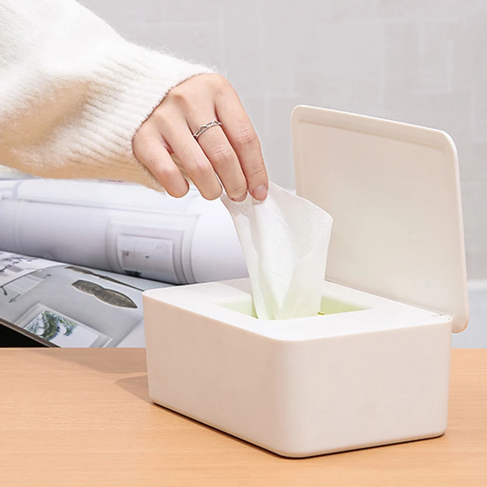 Desktop Dustproof Tissue Box Multi-Purpose Wet Tissue Organiser For Cosmetic Table