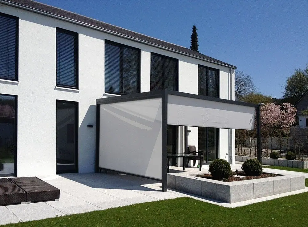 

Высококачественный регулируемый высокопроизводительный роскошный стильный гаражный настенный павильон с жалюзи на молнии, алюминиевые беседки