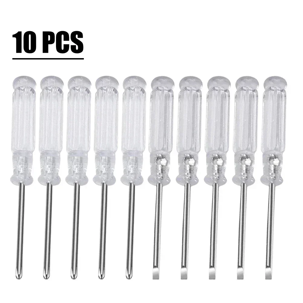 

Nutdrivers Screwdrivers Workshop Equipment 10Pcs 3.74Inch Slotted Cross Small Items Transparent Handle Hand Tools