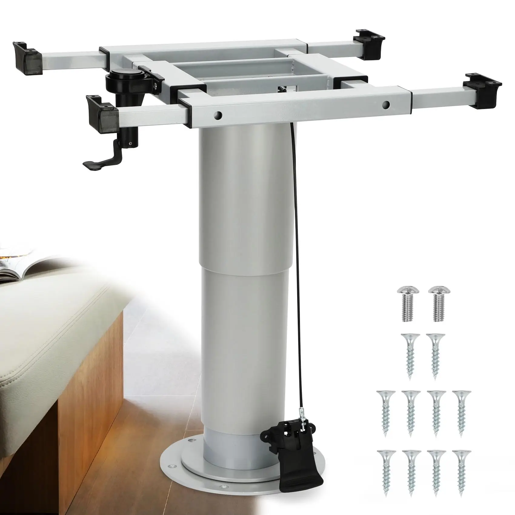 

Регулируемый стол для автодома, 4-позиционный выдвижной, регулируемая высота 35,5-73,1 см, с пневматическим подъемником, подходит для автодомов, кемперов и яхт