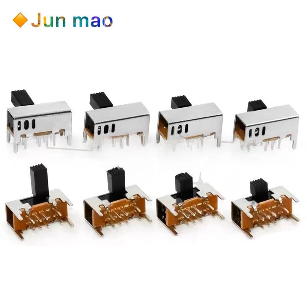 10pcs SK-23D05 Horizontal Dial Switch G4/5/7/9 Three Positions Reversal (Foot Position 3-1) Side Pull with Fixed Foot