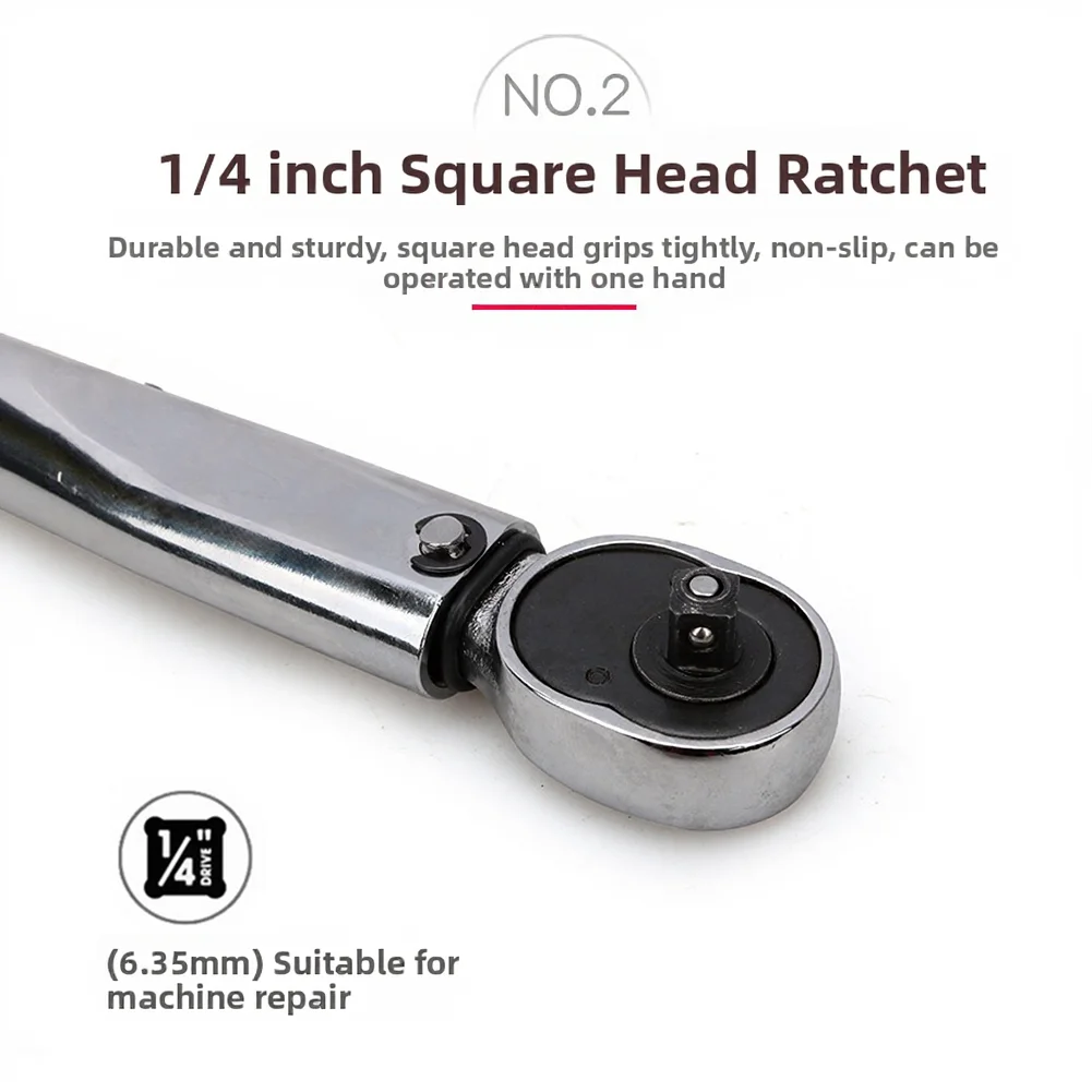 

Adjustable Torque Range Tool Torque Wrench Ratchet Torque Wrench AS SHOWN 5-25N Torque Wrench Dual-directional Operation