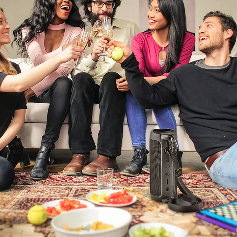 Sac de rangement audio pour JBL Flip 6, housse avec sangle initiée, mousqueton, sac de transport de protection, étui de voyage, 2 pièces