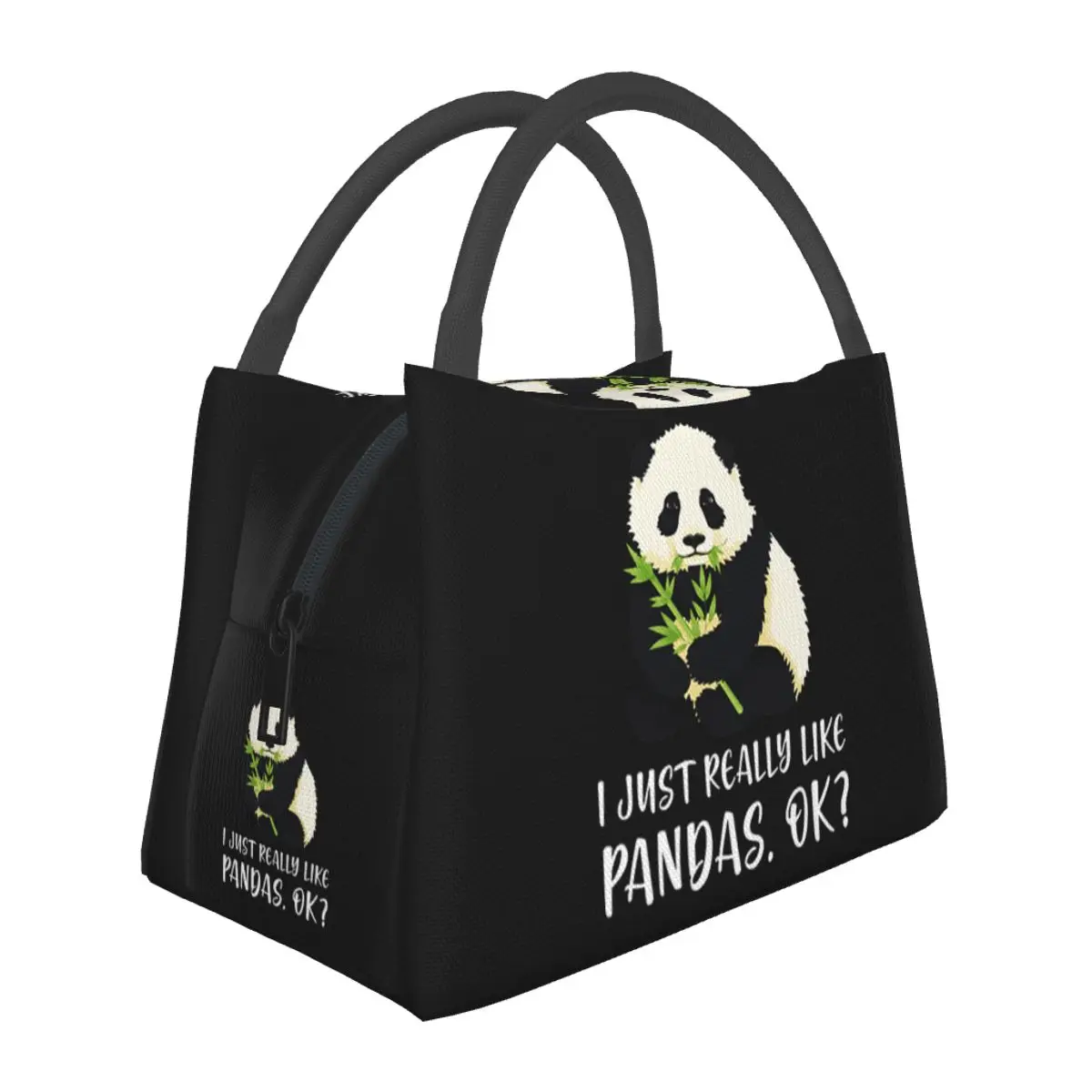 I Just Really Like Pandas, OK Lunch Bags Insulated Bento Box Lunch Tote Picnic Bags Cooler Thermal Bag for Woman Children Work