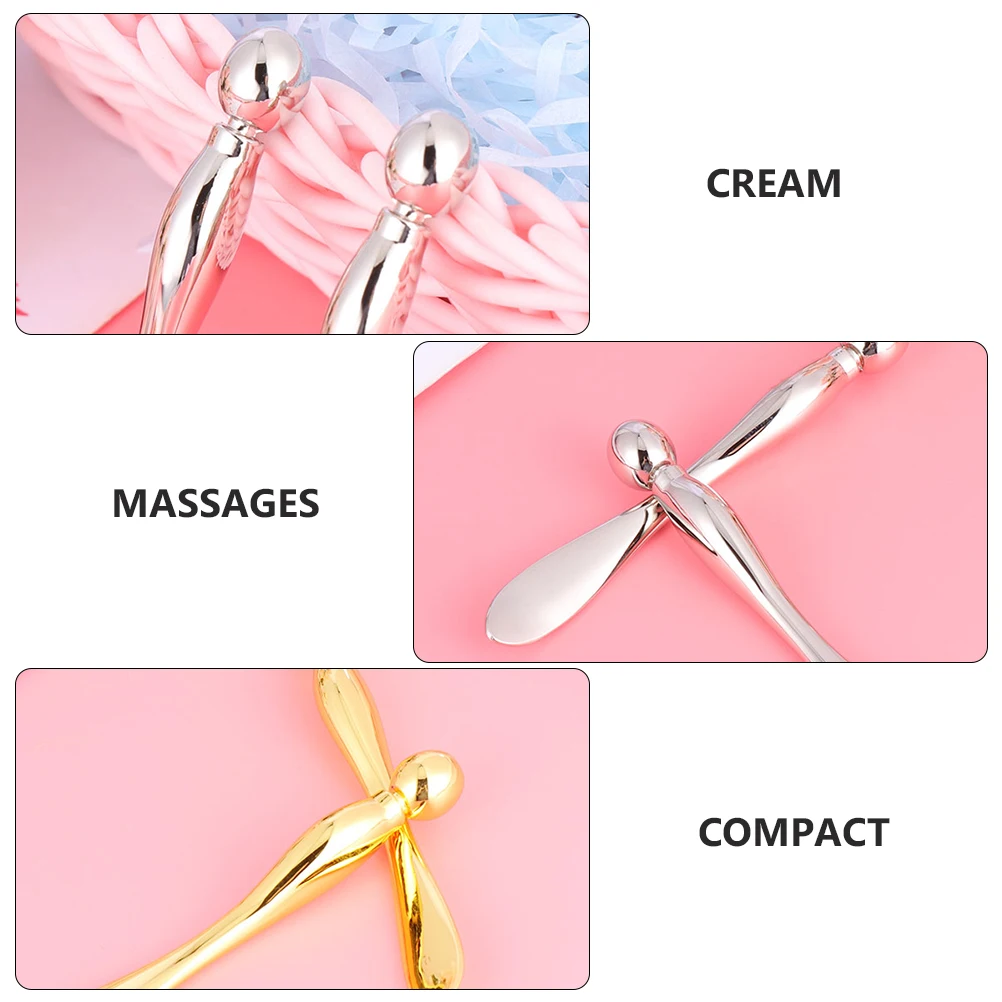 

3 Pcs Cream Spoon Mini Portable Cream Subpackage Tools Zinc Alloy Beauty Massage Sticks Skin Care Device Eyelid Massager
