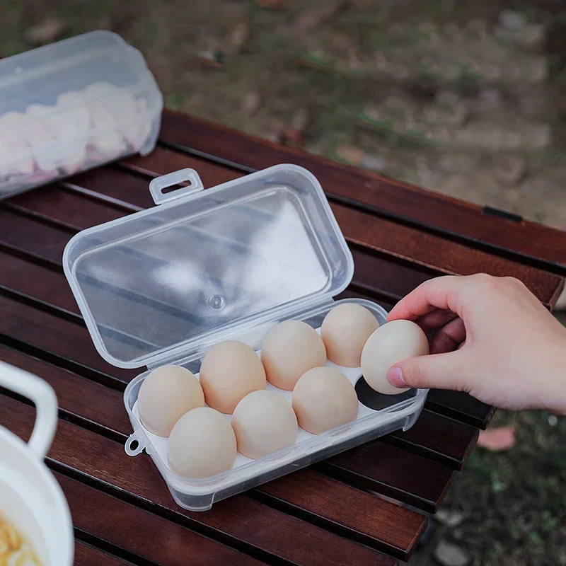 

Portable Shockproof Eggs Box 3/4/8 Grids Storage Container Egg Holder Transparent Kitchen Organizer for Outdoor Camping Picnic