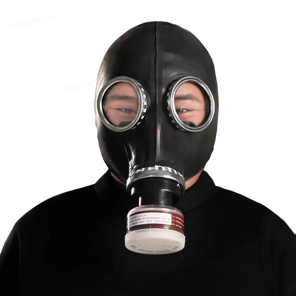 

New 64 Type Multipurpose Black Gas Full Mask Respirator Painting Spray Pesticide Natural Rubber Mask Chemical Prevention Mask