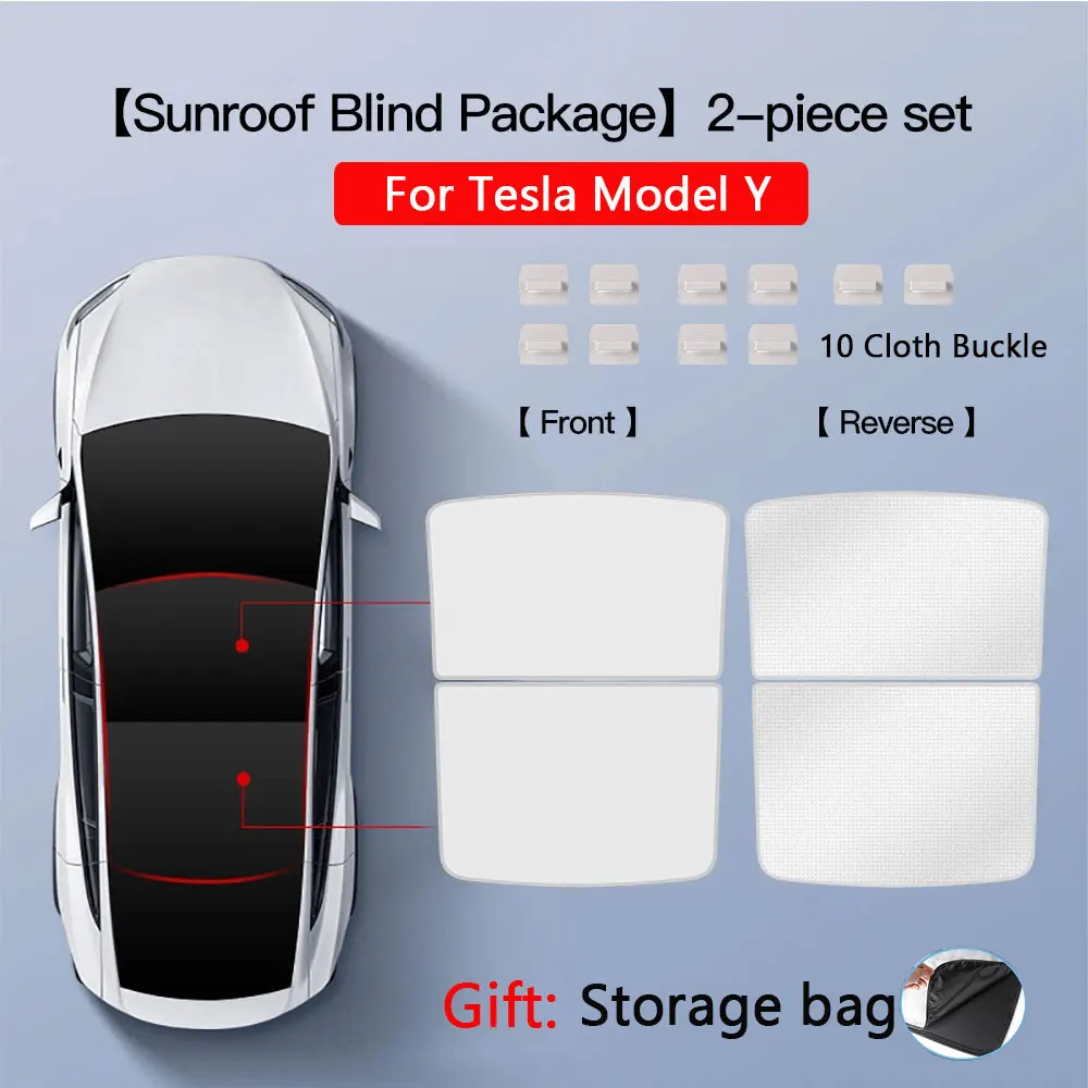 Zonneschermen Voor Tesla Model 3 Zonnedak Highland 2025 Model Y 2020-25 Ijs Doek Gesp Zon Pare Glas Voor achter Dakraam Accessoire