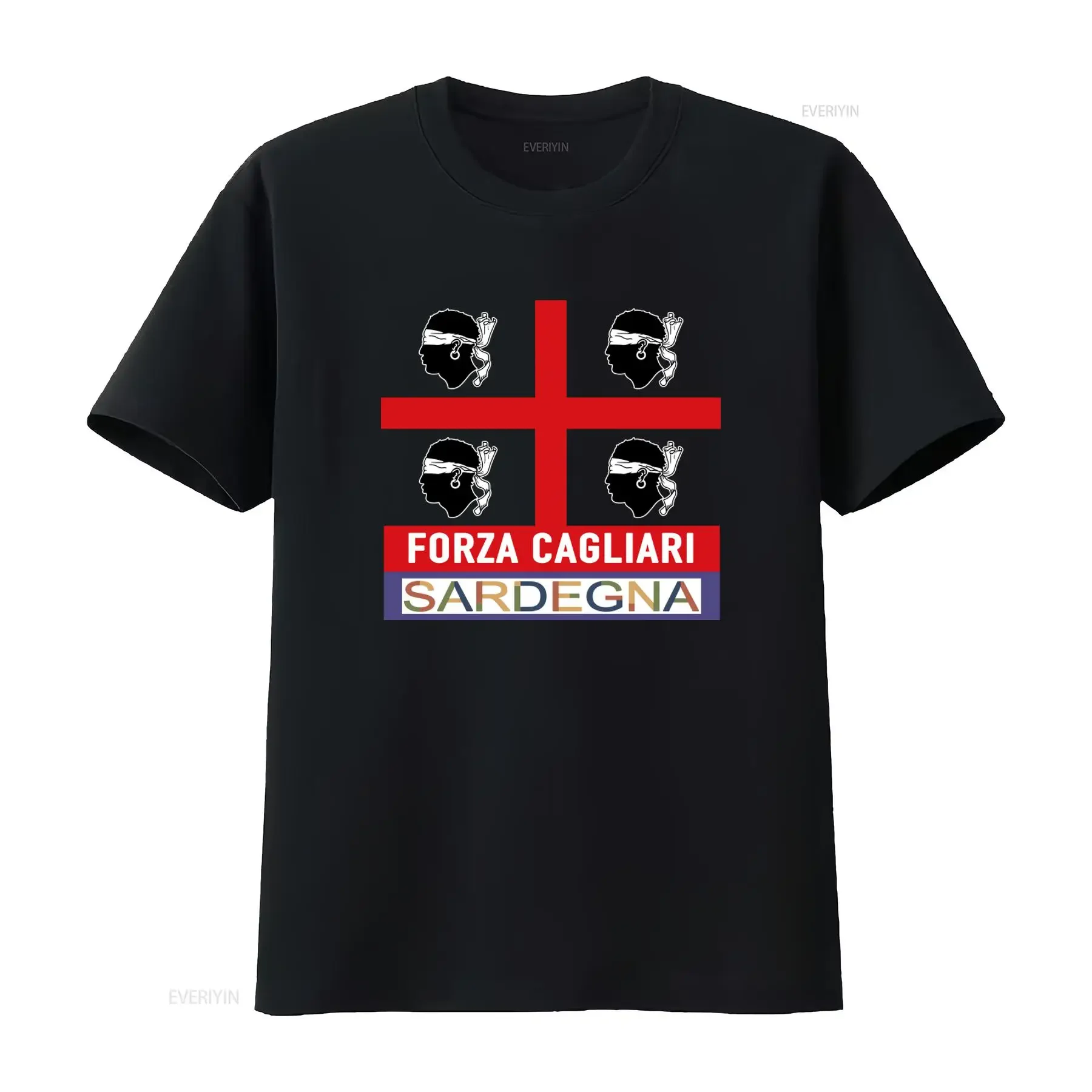 Camiseta Cagliari Sardegna Ultras, diseño Quattro Mori, ropa de calle, Hip Hop, vintage, lavada, para hombre, ropa versátil de diseñador gráfico