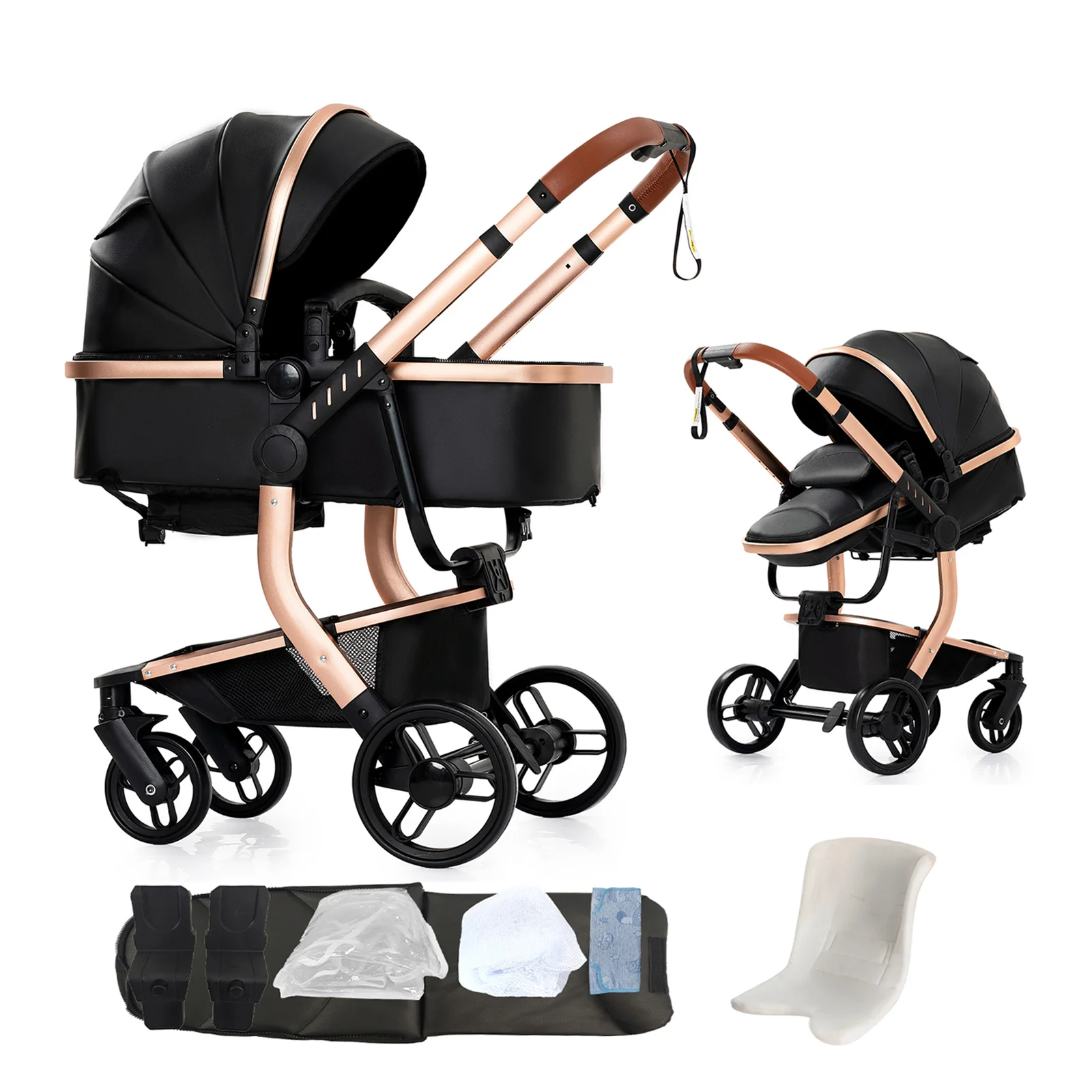 

2 In 1 Baby Cart Baby Car Pushchair Buggies Stroller Four Wheel Strollers Baby Accessories Portable Foldable Lightweight Mother