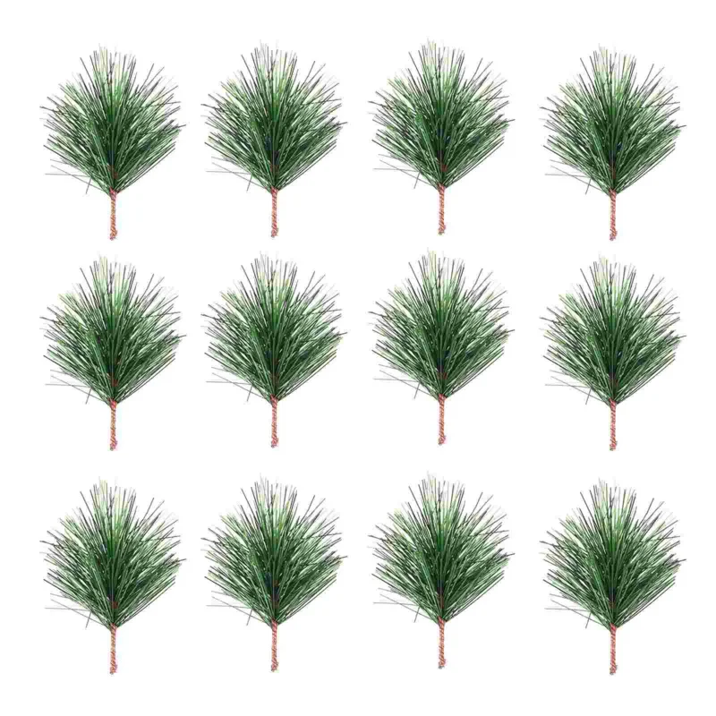 

24Pcs Artificial Pine Branch Green Plants Pine Needles DIY Large Indoor Plant Fake Holly PVC Xmas Branches for Decoration