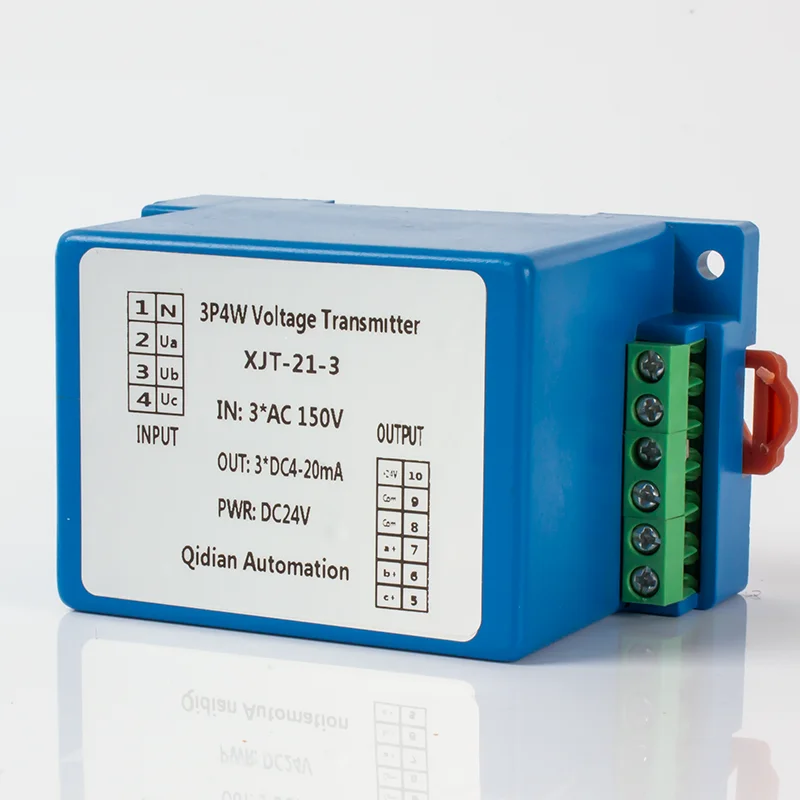 4-20mA 0-10V 0-5V 3-fazowy 3-przewodowy przetwornik napięcia DC 24V 3-fazowy 4-przewodowy przetwornik napięcia AC 500V Przetwornik czujnika napięcia