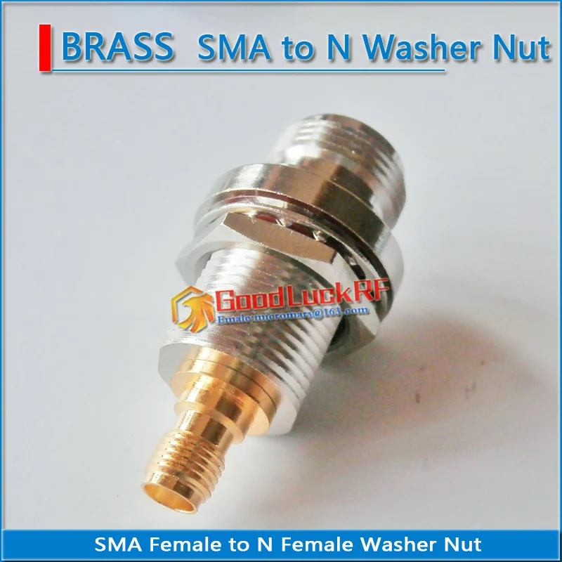 1X Pcs L16 N Female To SMA Female Plug Bulkhead Panel Mount Nut with O-ring Washer Gold Plated RF Connector Coax Adapters